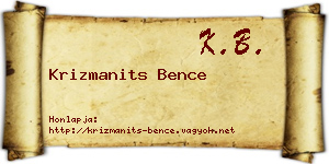 Krizmanits Bence névjegykártya